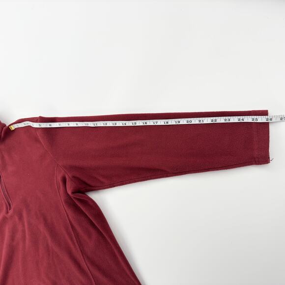 Lands’ End Women’s Fleece Pullover Size L/P 14-16 Burgundy Half Zip Warm Top - Picture 4 of 6